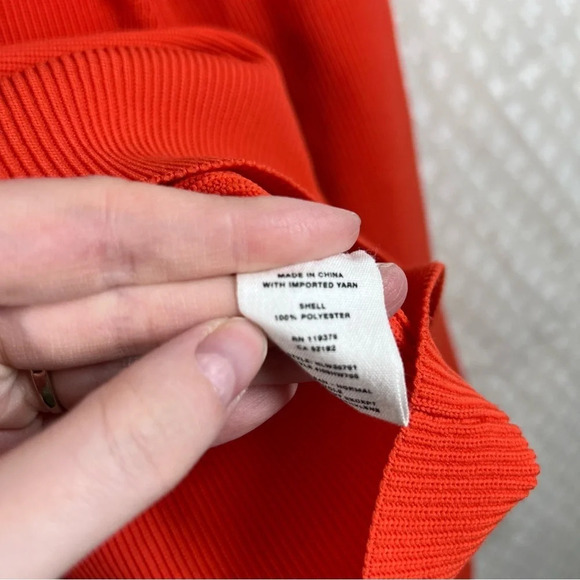 Helmut Lang Bright Orange Glam Ribbed Long Sleeve Top - Picture 6 of 8